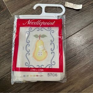 Coats & Clark vintage pear needlepoint NEW fruit kitchen decor
